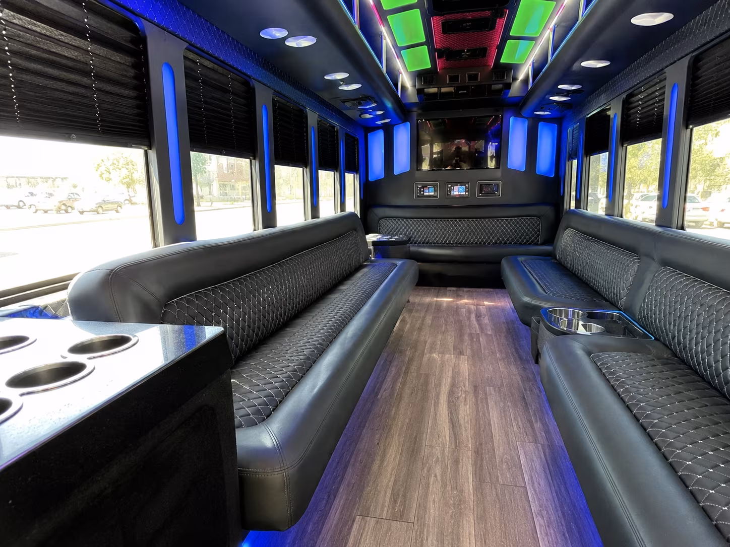 framingham 15 passenger party bus inside