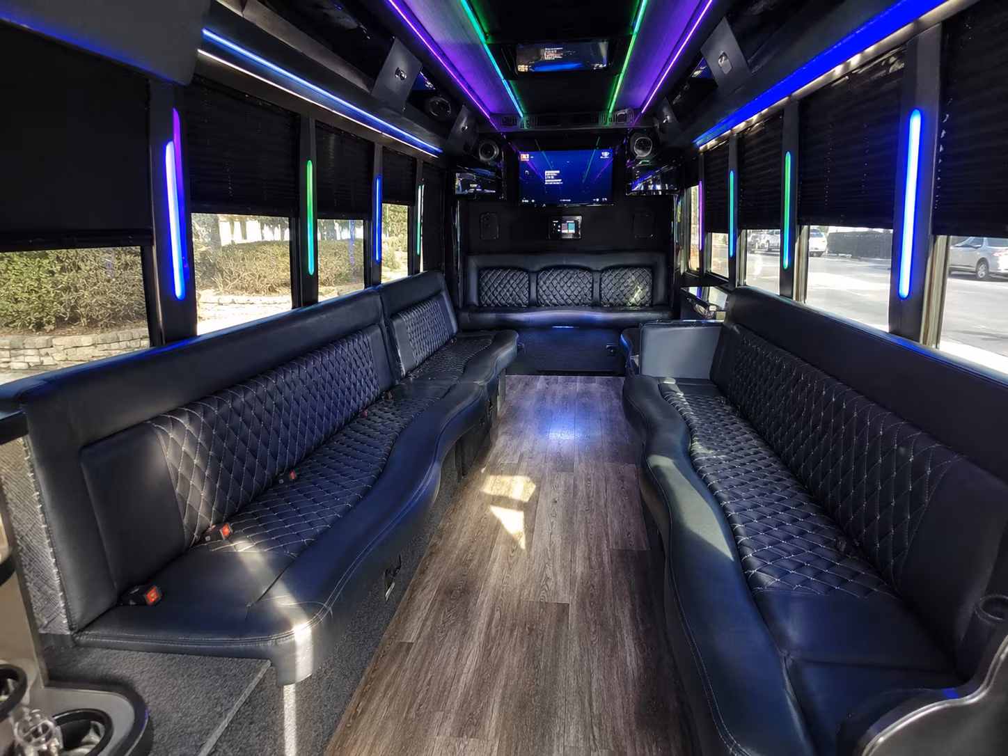 framingham 15 passenger party bus interior