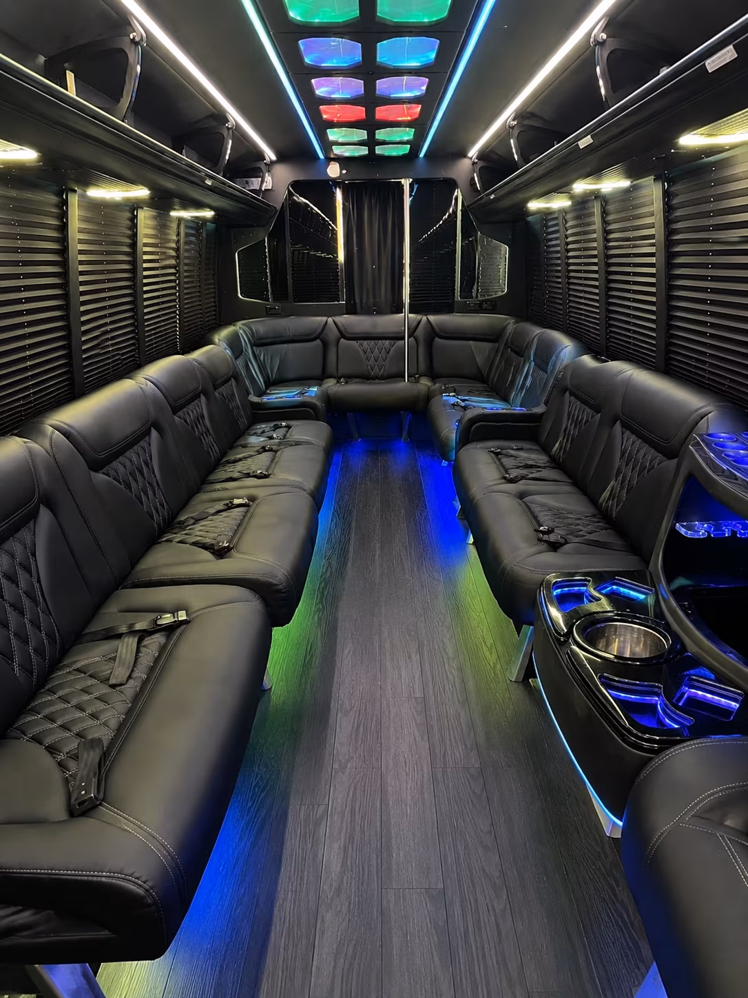 framingham 20 passenger party bus interior