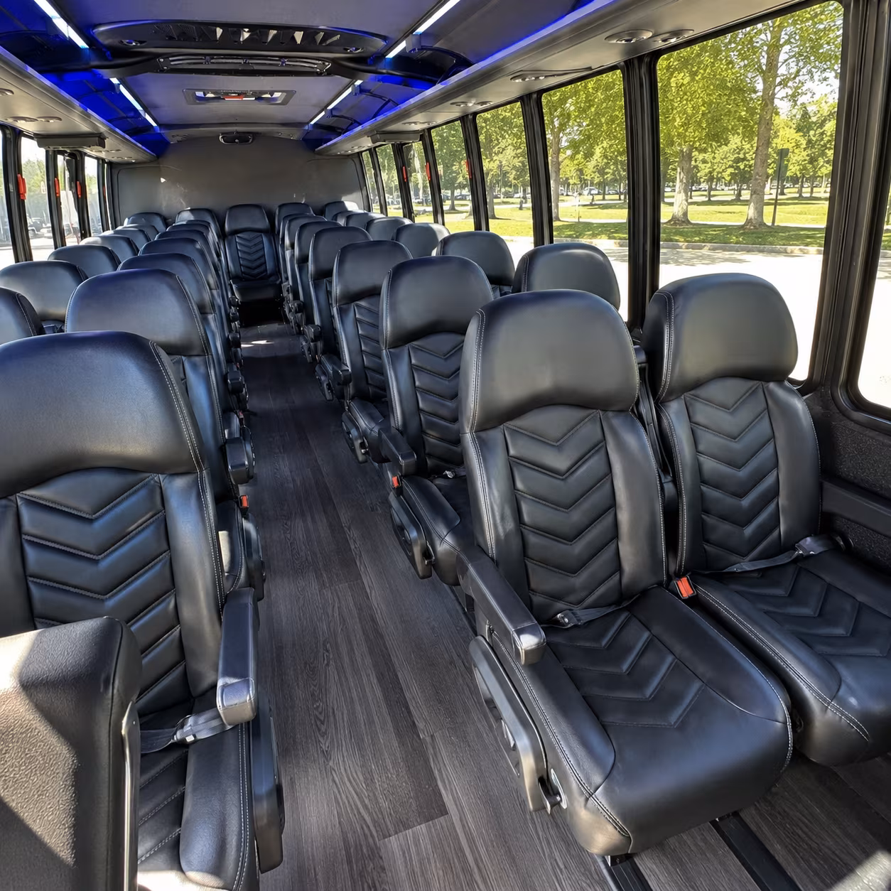 framingham 28 passenger minibus interior