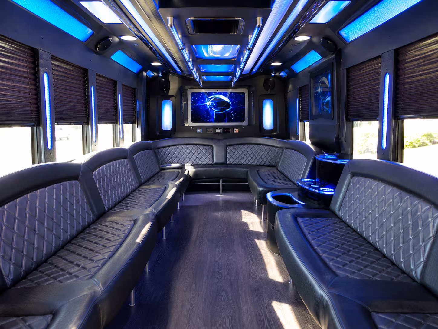 framingham 28 passenger party bus inside
