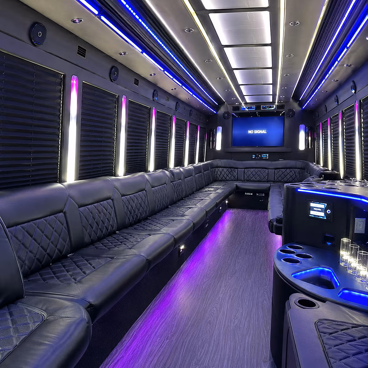 framingham 30 passenger party bus inside