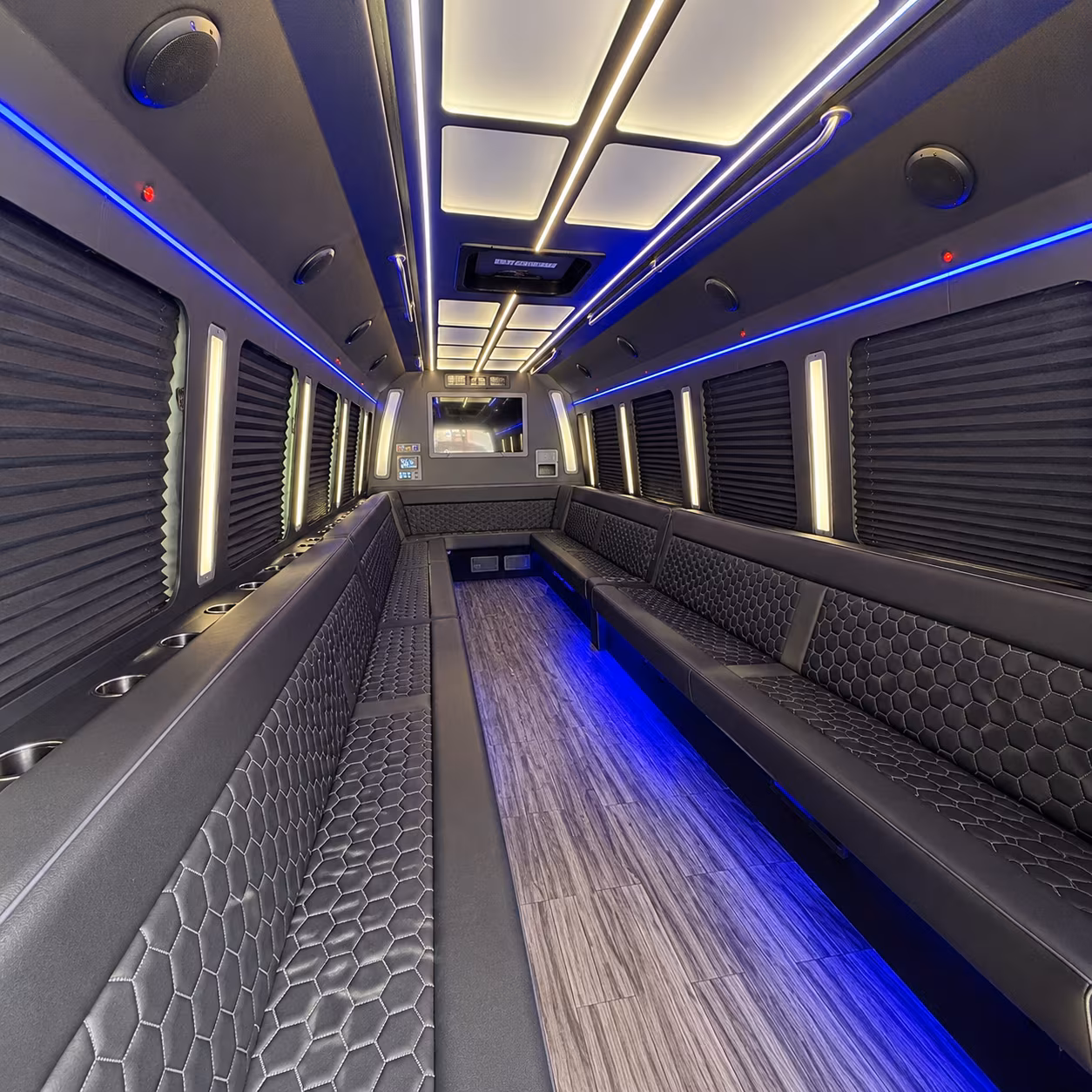 framingham 30 passenger party bus interior