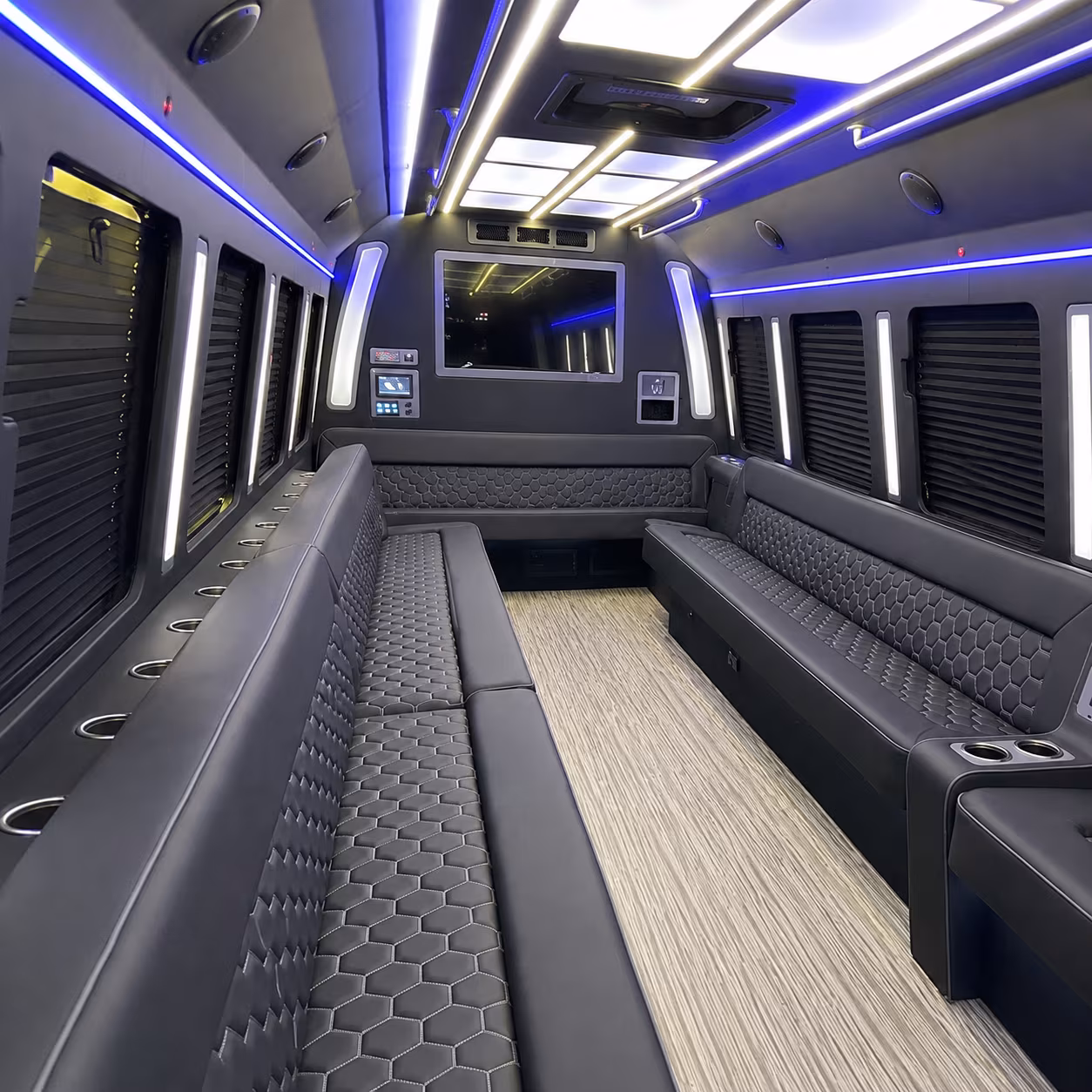 framingham 40 passenger party bus inside