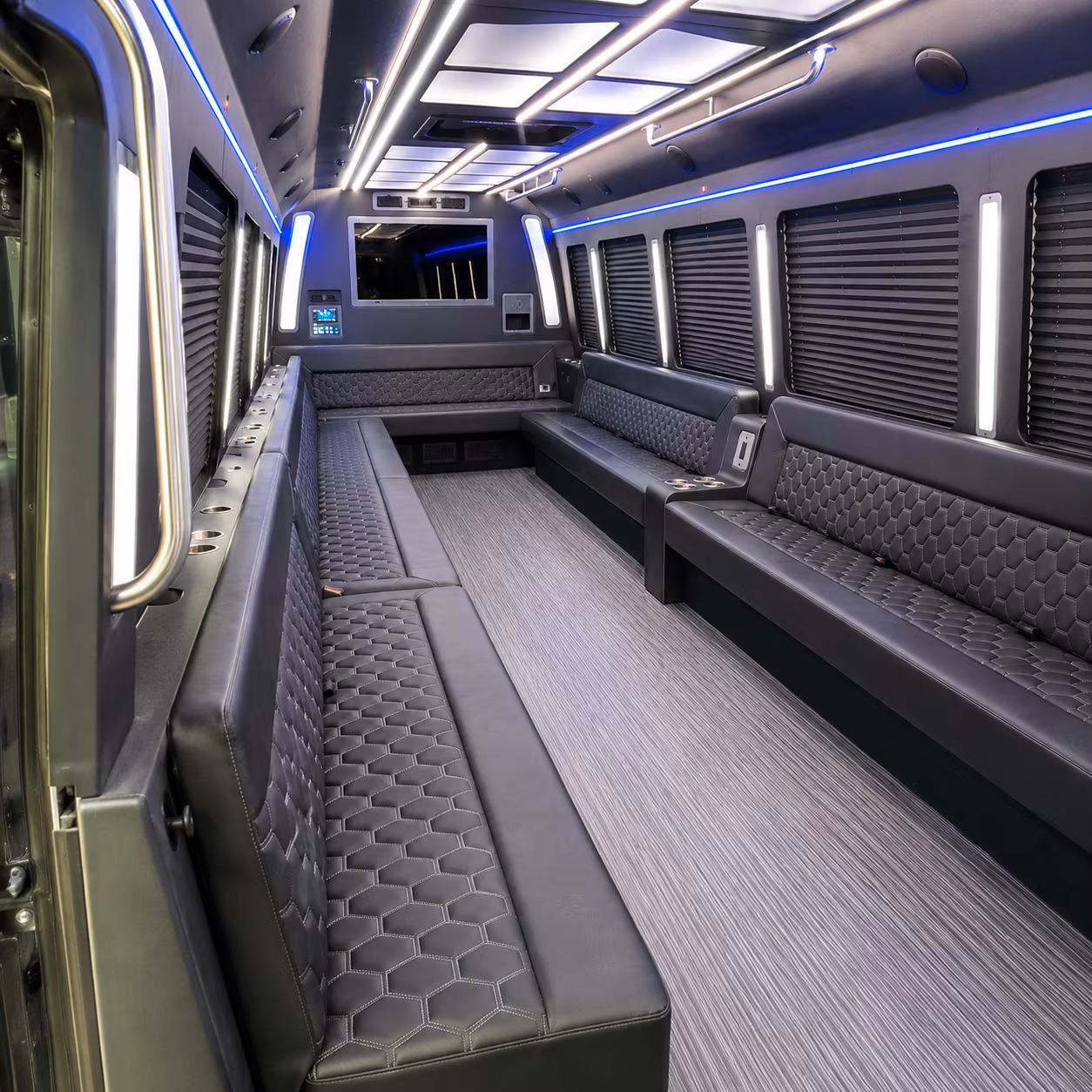 framingham 40 passenger party bus interior