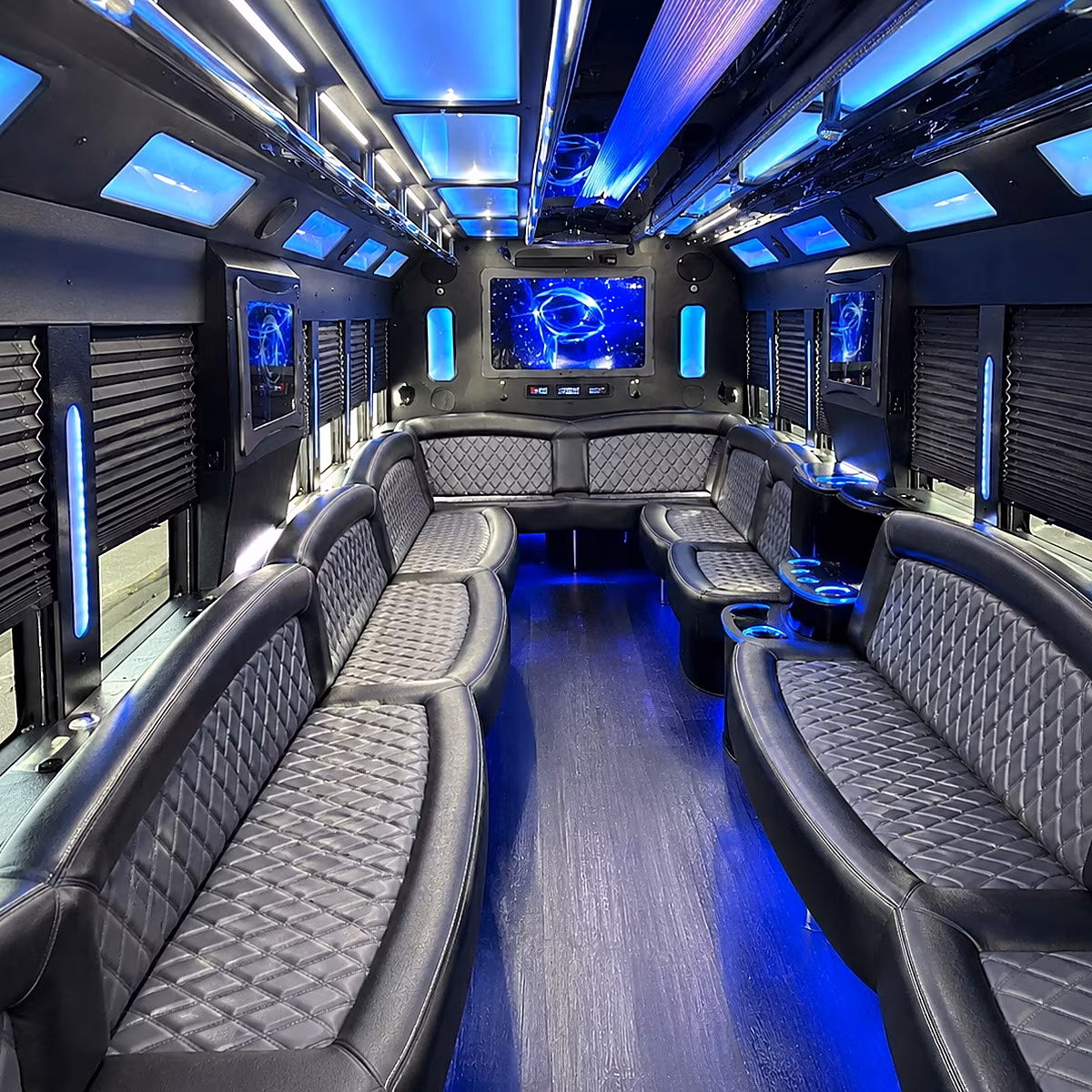 framingham 50 passenger party bus interior
