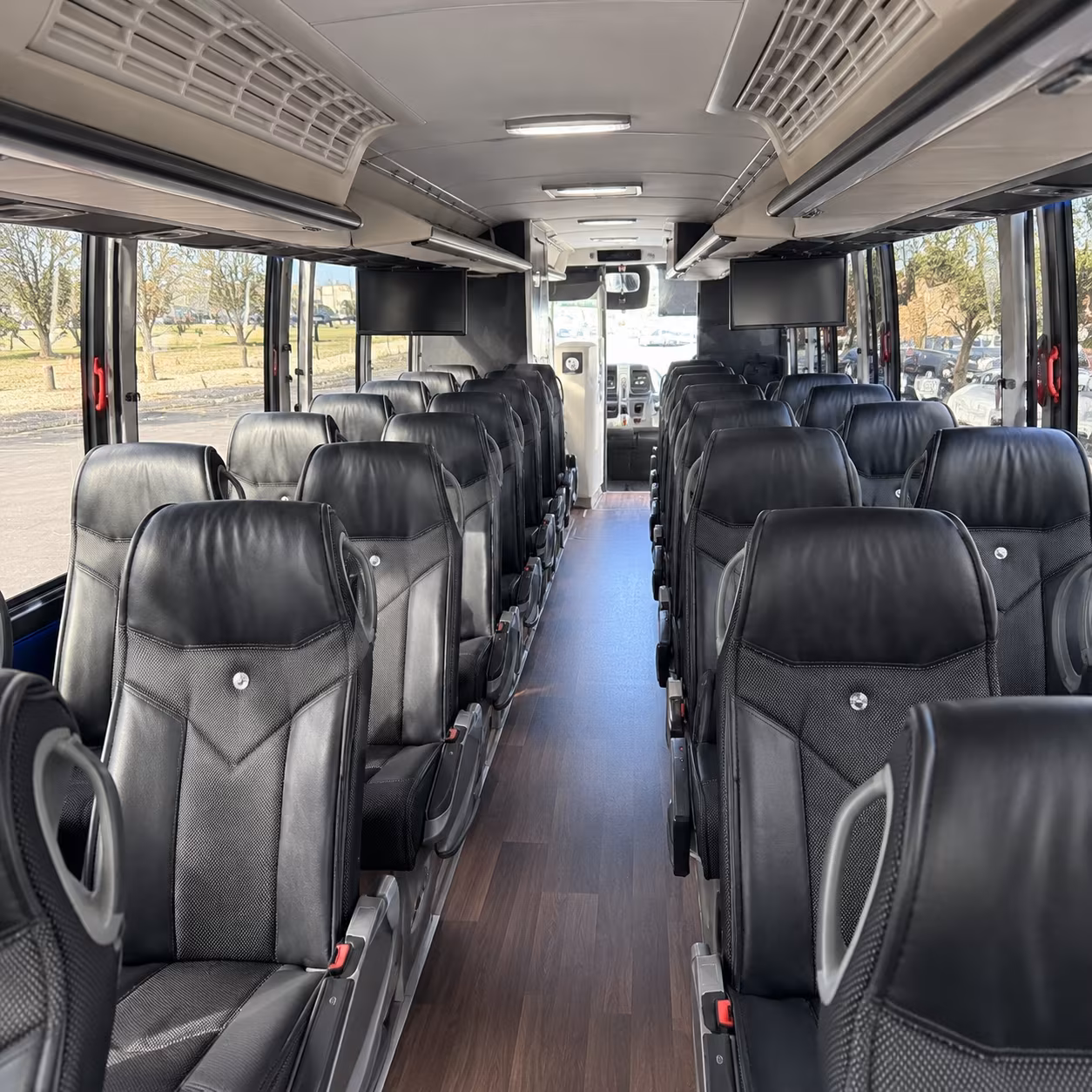 framingham 56 passenger charter bus inside