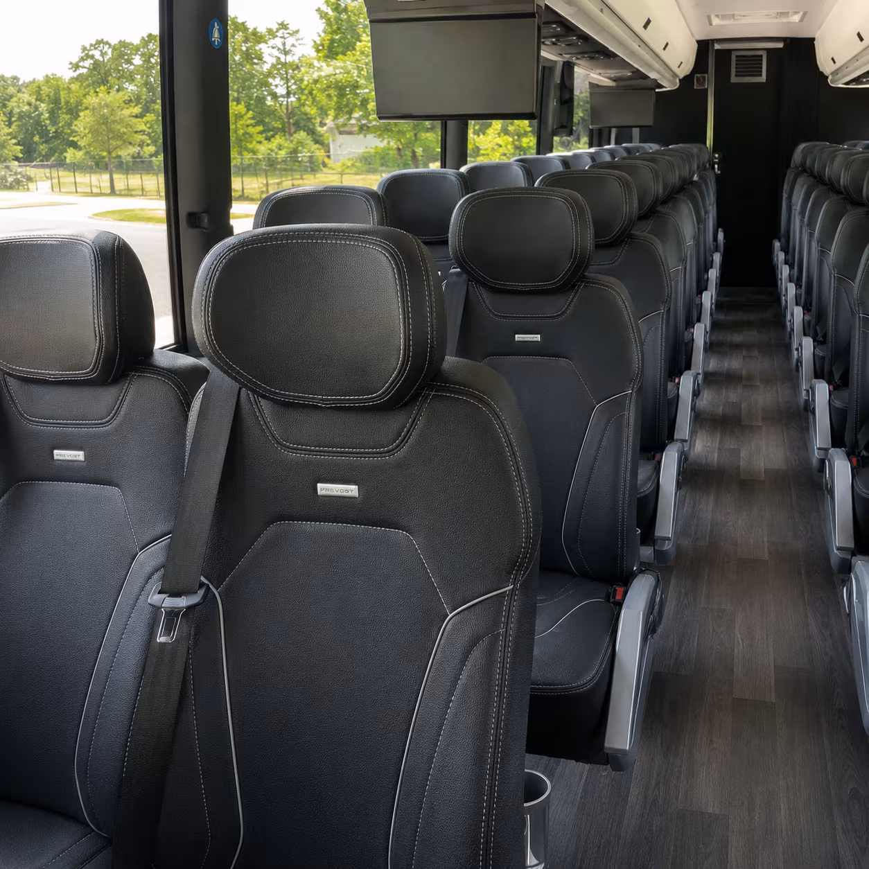 framingham 56 passenger charter bus interior